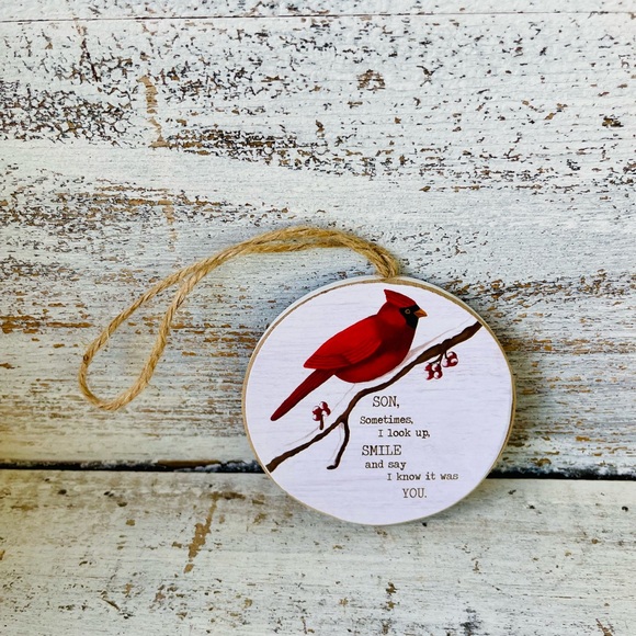 *Son Round Cardinal Ornament - Picture 10 of 12